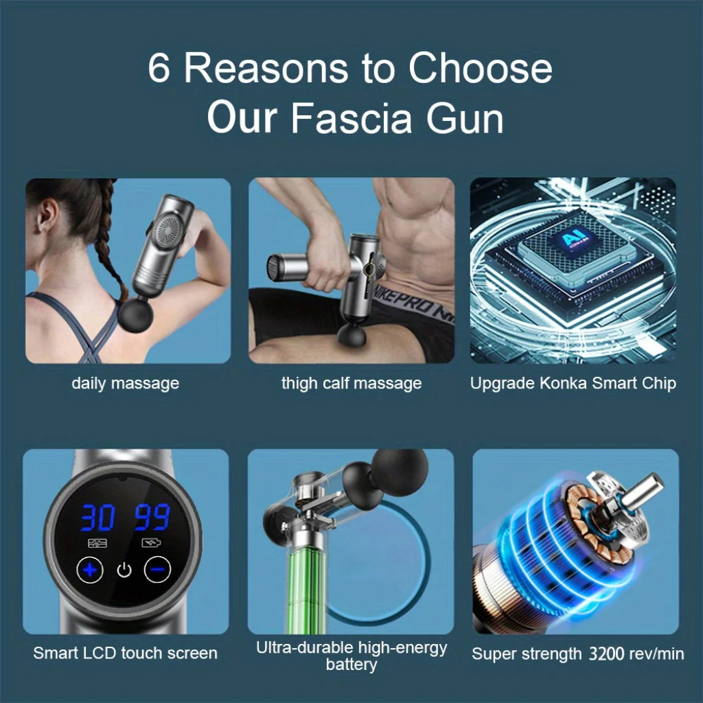 Cosmé Zen – Pistolet Massage Musculaire Professionnel | 99 Vitesses, Recharge USB-C
