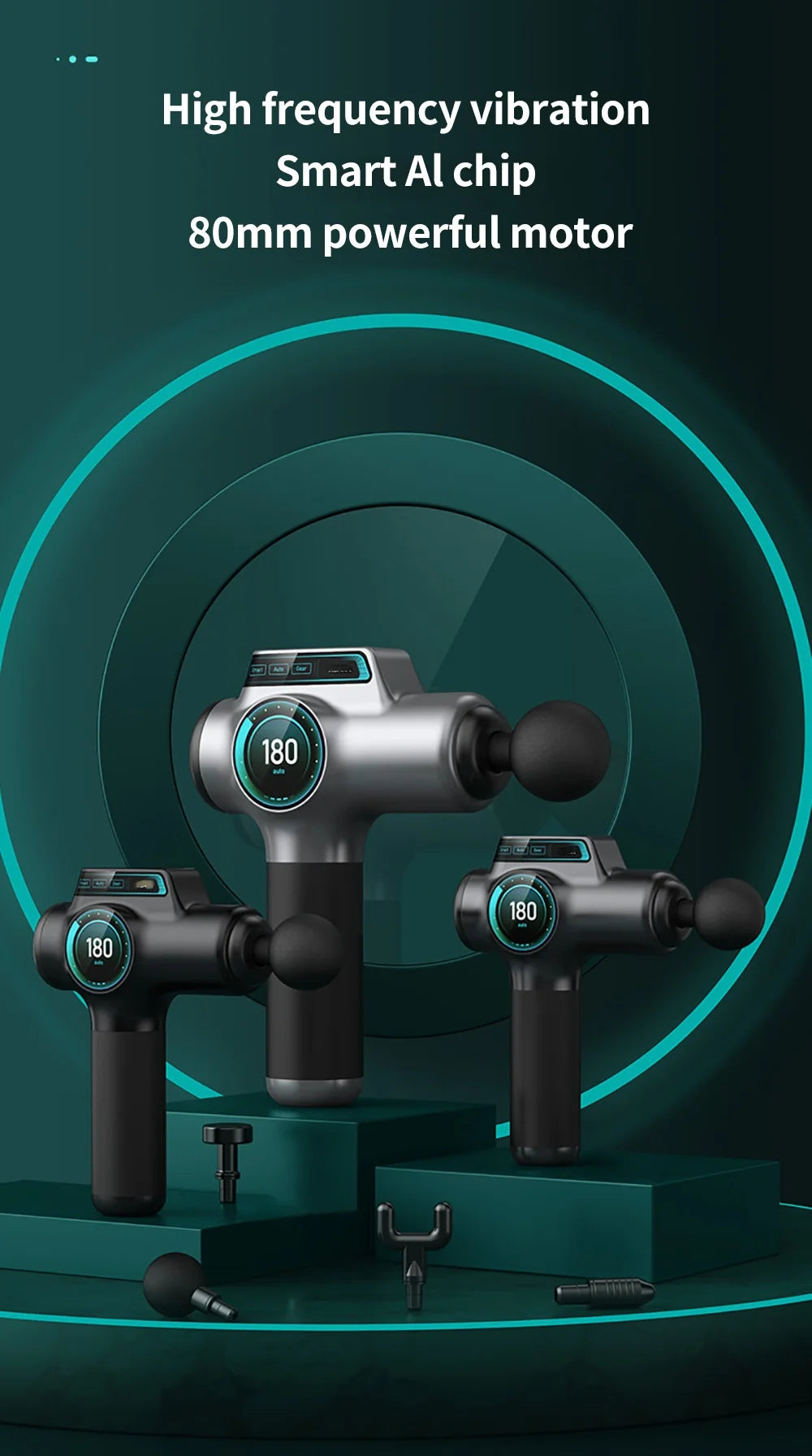 Cosmé Zen – Pistolet Massage Musculaire Professionnel | 99 Vitesses, Recharge USB-C
