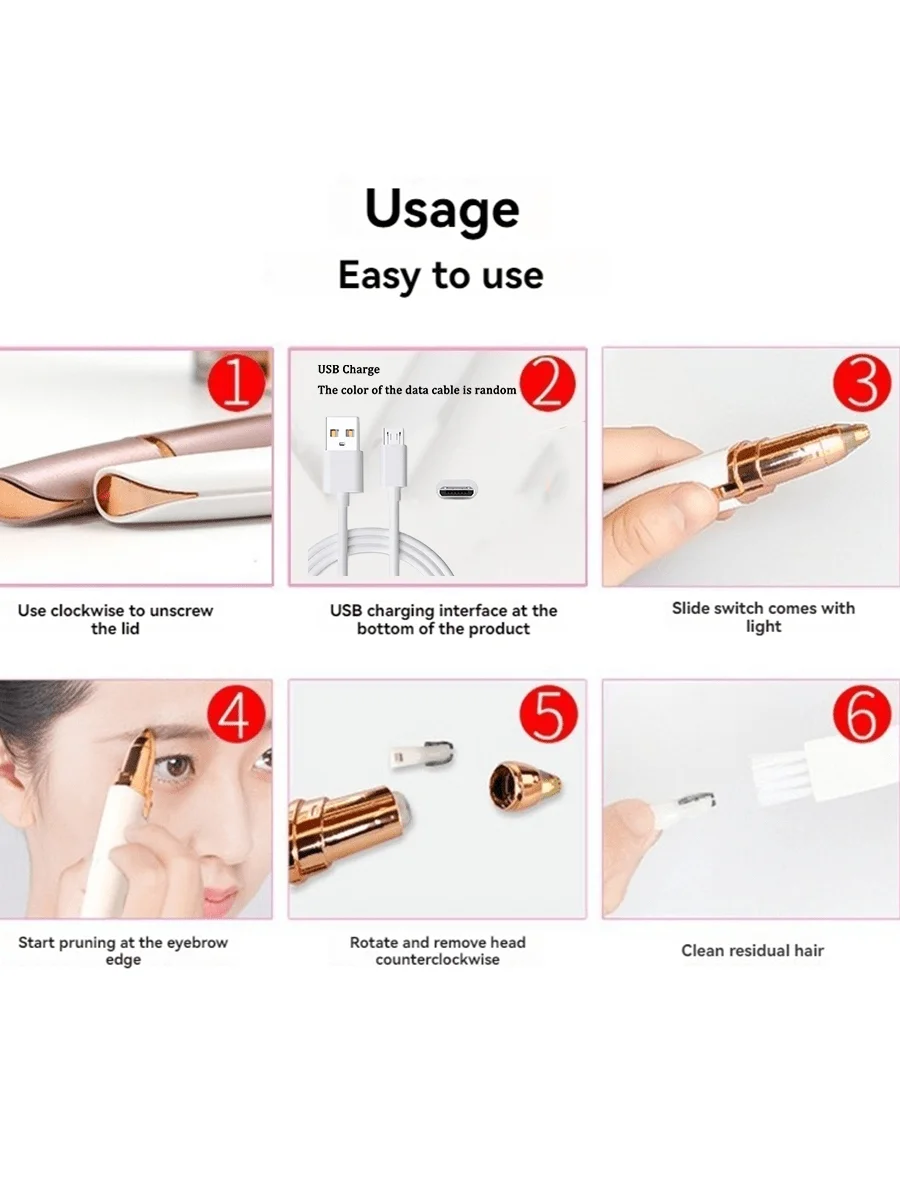 Cosmé Zen – Rasoir Épilateur Sourcils Électrique | Précision & Indolore Rechargeable USB