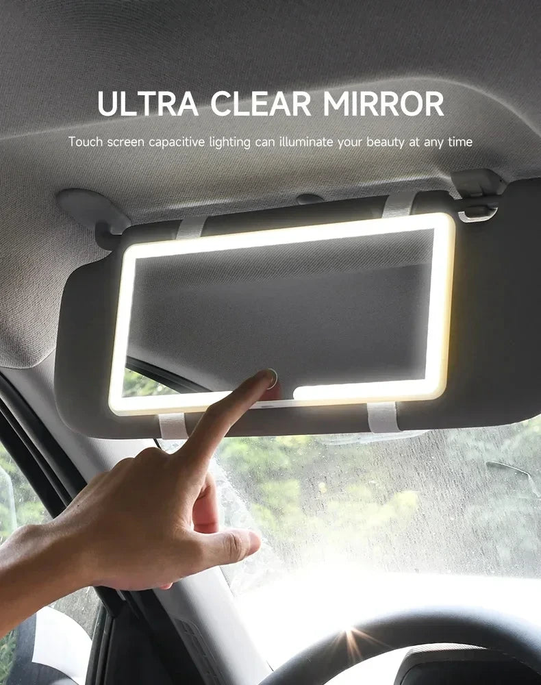 Cosmé Zen – Miroir Maquillage LED Pare-Soleil Voiture | Rechargeable HD & Lumière Douce