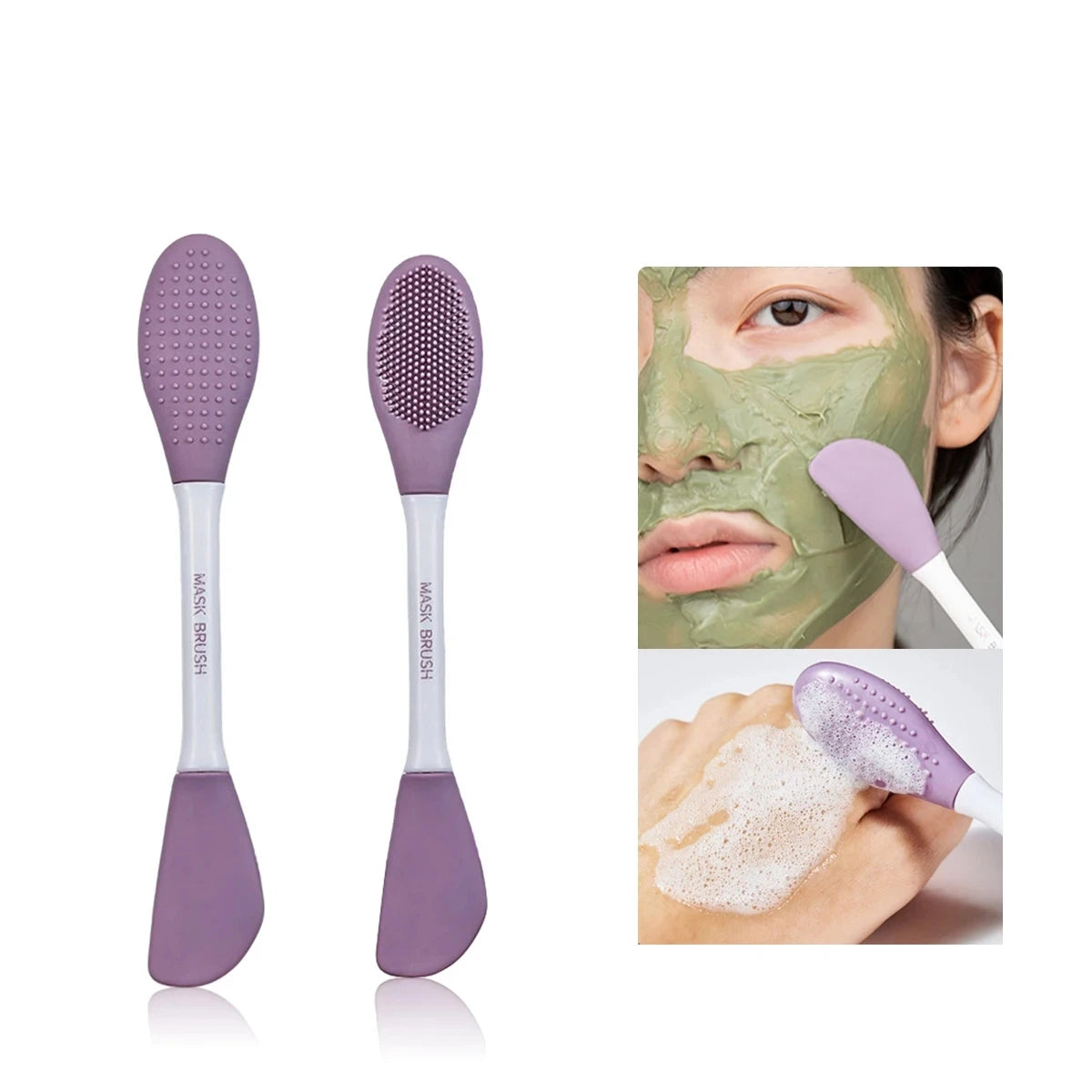 Cosmé Zen – Brosse Nettoyante Silicone & Applicateur Masque 2-en-1 | Exfoliation Douce