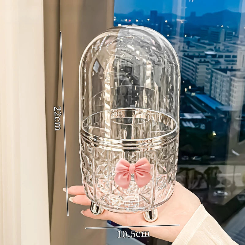 Cosmé Zen – Porte-Pinceaux Rotatif Acrylique | Rangement Coiffeuse Personnalisable
