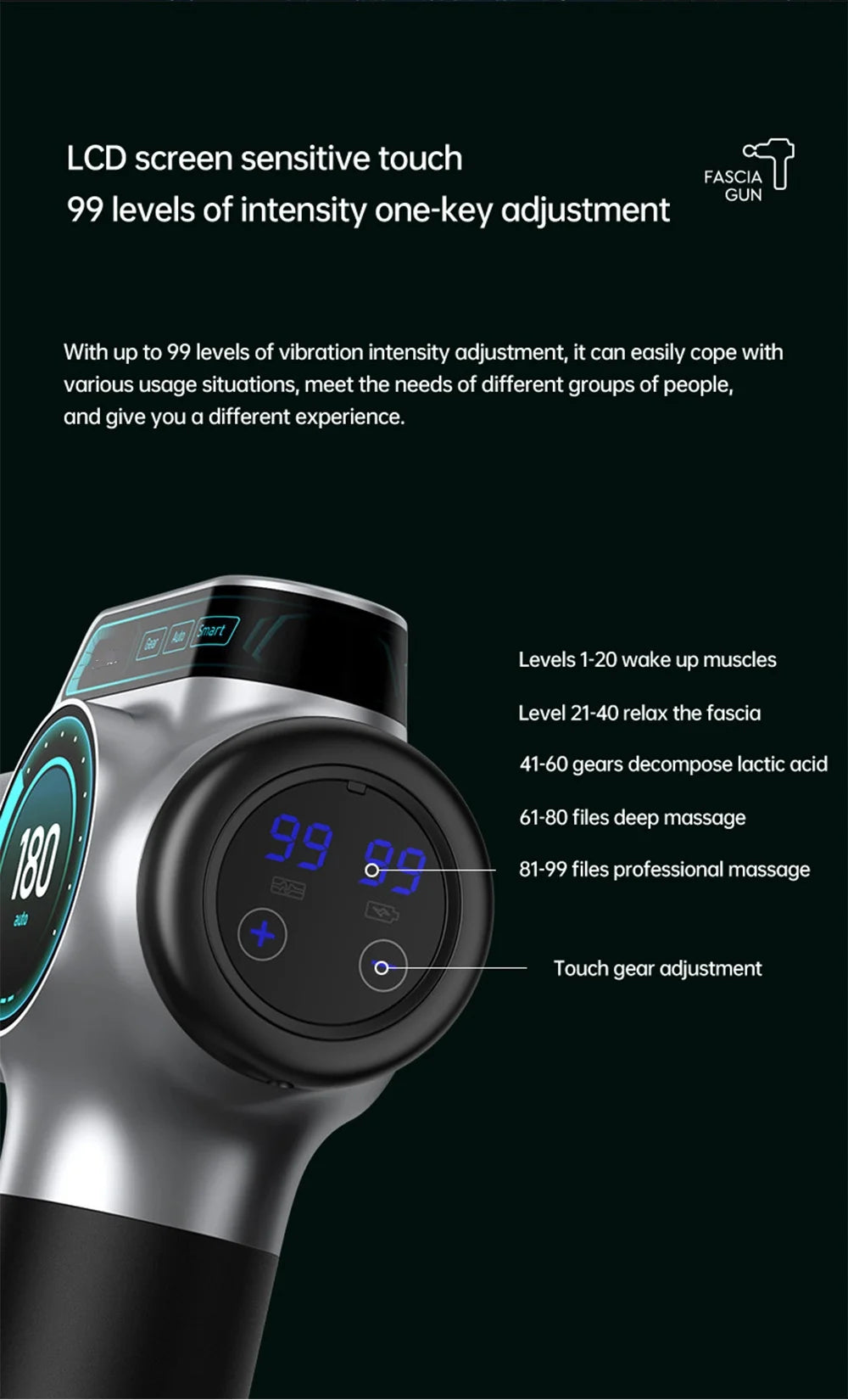 Cosmé Zen – Pistolet Massage Musculaire Professionnel | 99 Vitesses, Recharge USB-C