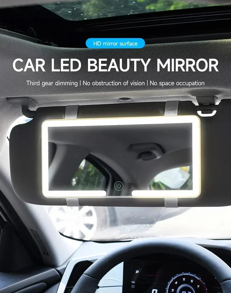 Cosmé Zen – Miroir Maquillage LED Pare-Soleil Voiture | Rechargeable HD & Lumière Douce