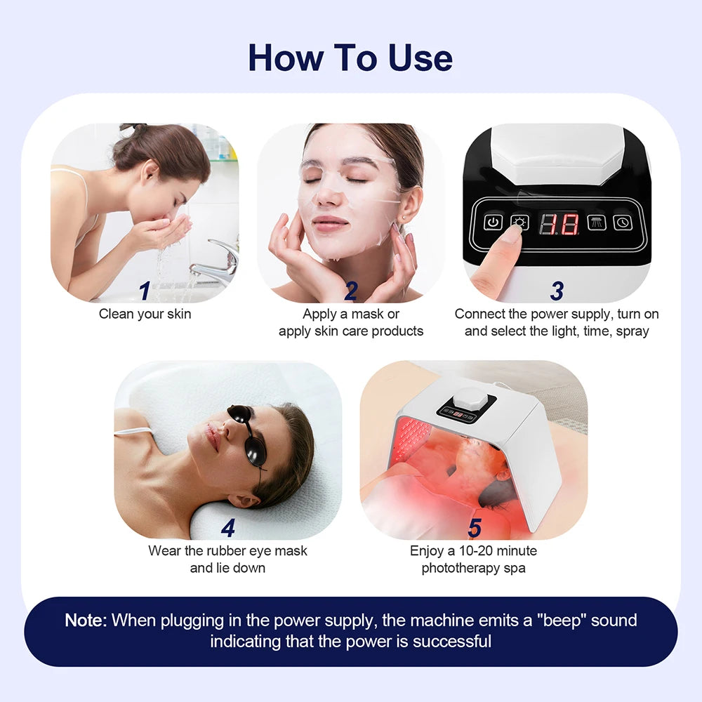 Cosmé Zen – Masque LED Photon 7 Couleurs & Nano Spray | Hydratation & Anti-Âge Professionnel