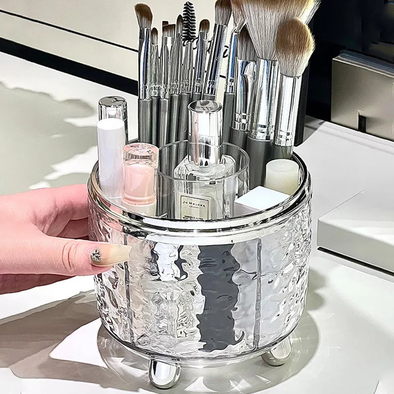 Cosmé Zen – Organisateur Pinceaux Maquillage 360° Rotatif | Couvercle Anti-Poussière
