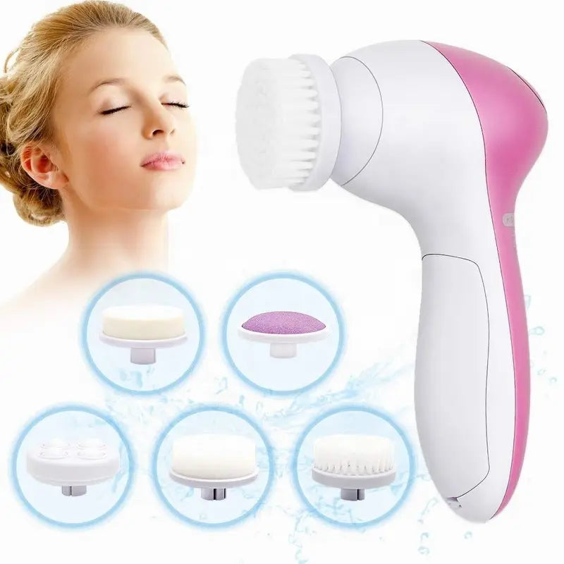 Cosmé Zen – Brosse Nettoyante Visage Électrique 5-en-1 | Anti-Points Noirs & Massage Spa