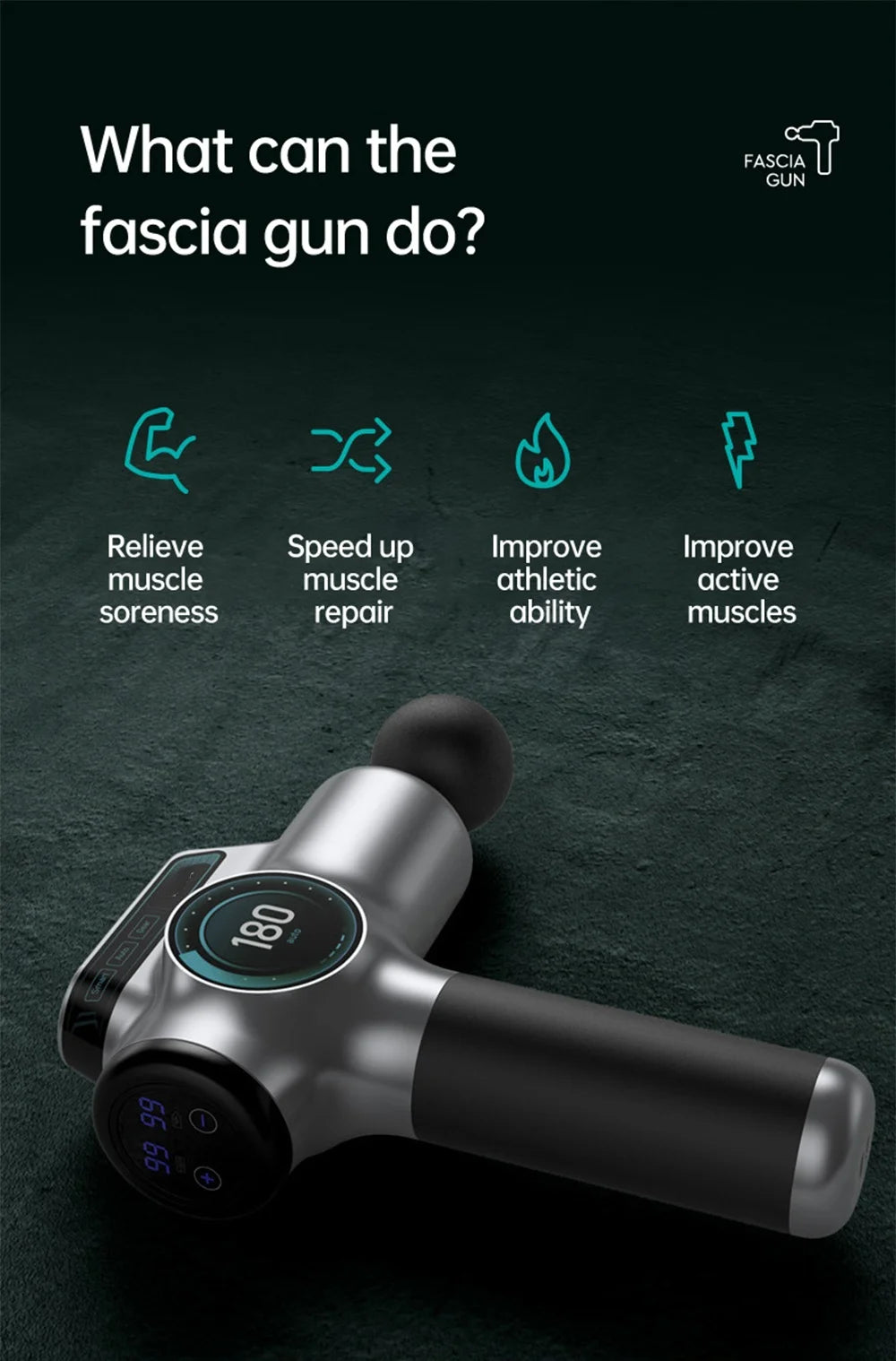 Cosmé Zen – Pistolet Massage Musculaire Professionnel | 99 Vitesses, Recharge USB-C
