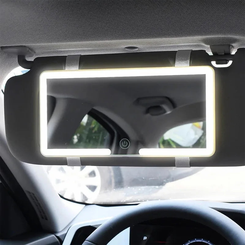 Cosmé Zen – Miroir Maquillage LED Pare-Soleil Voiture | Rechargeable HD & Lumière Douce