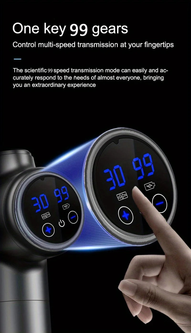 Cosmé Zen – Pistolet Massage Musculaire Professionnel | 99 Vitesses, Recharge USB-C