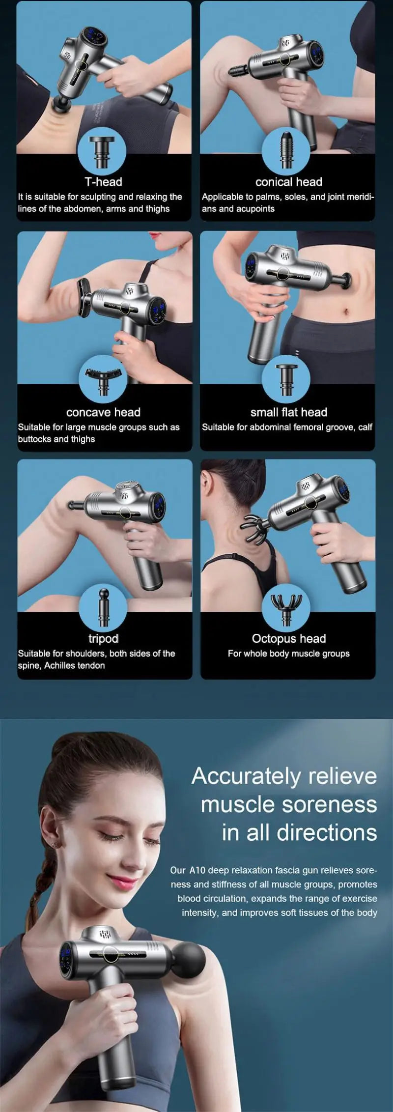 Cosmé Zen – Pistolet Massage Musculaire Professionnel | 99 Vitesses, Recharge USB-C