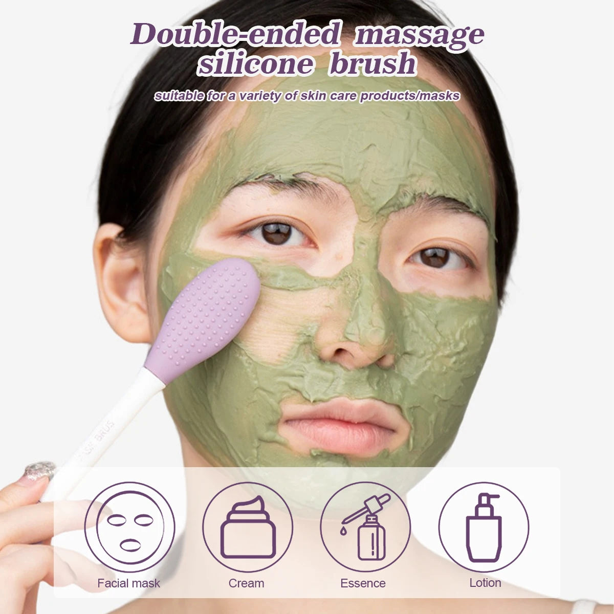 Cosmé Zen – Brosse Nettoyante Silicone & Applicateur Masque 2-en-1 | Exfoliation Douce