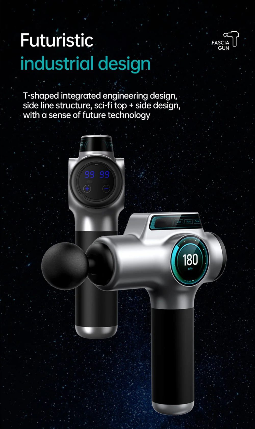 Cosmé Zen – Pistolet Massage Musculaire Professionnel | 99 Vitesses, Recharge USB-C