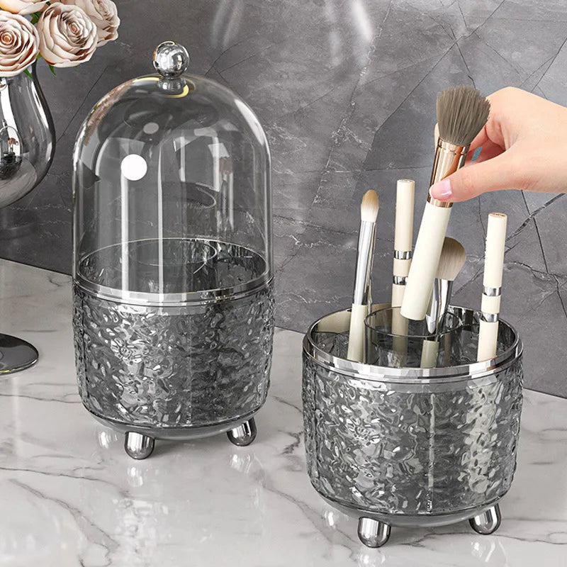 Cosmé Zen – Organisateur Pinceaux Maquillage 360° Rotatif | Couvercle Anti-Poussière