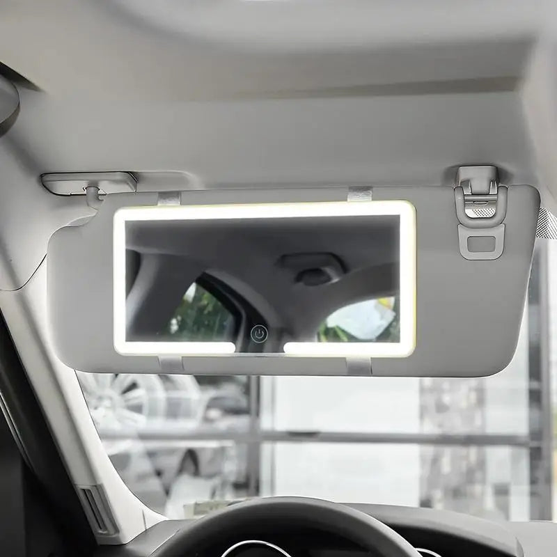 Cosmé Zen – Miroir Maquillage LED Pare-Soleil Voiture | Rechargeable HD & Lumière Douce