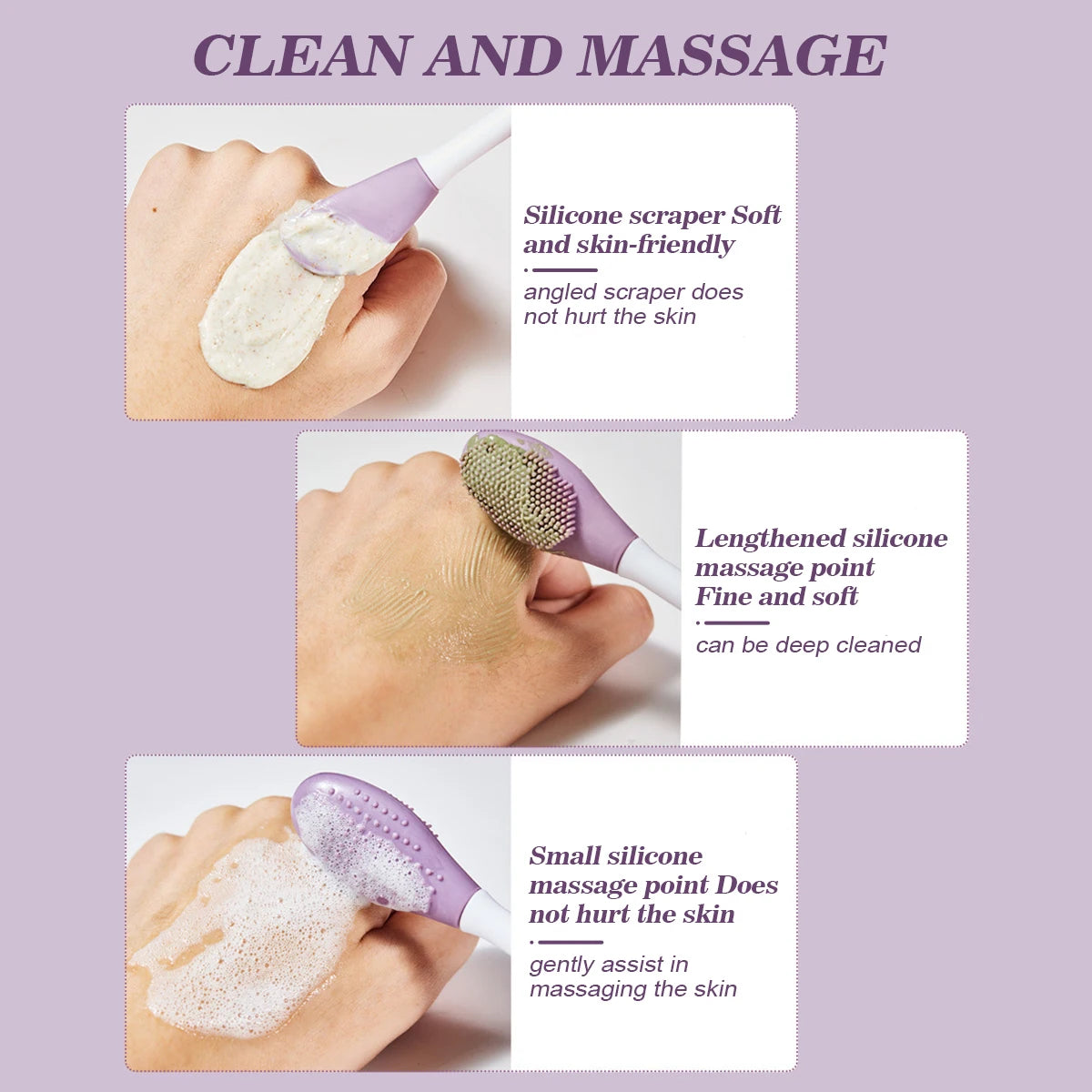 Cosmé Zen – Brosse Nettoyante Silicone & Applicateur Masque 2-en-1 | Exfoliation Douce