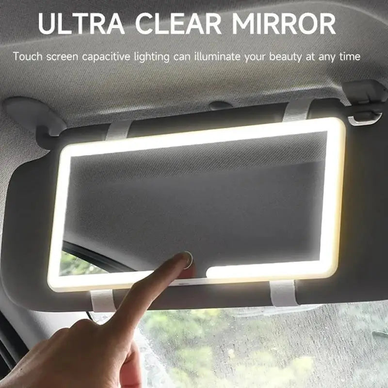 Cosmé Zen – Miroir Maquillage LED Pare-Soleil Voiture | Rechargeable HD & Lumière Douce