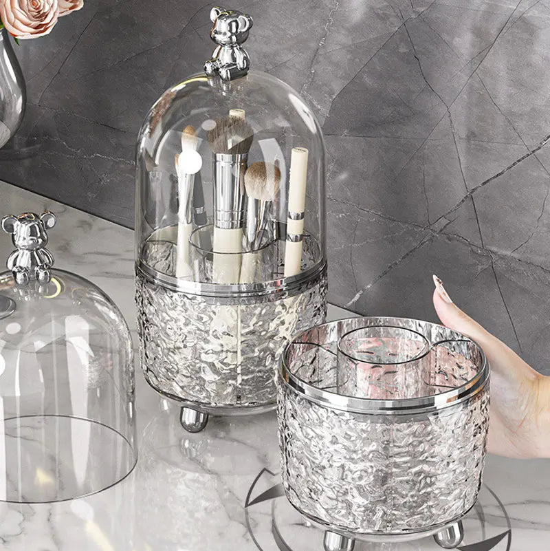Cosmé Zen – Organisateur Pinceaux Maquillage 360° Rotatif | Couvercle Anti-Poussière