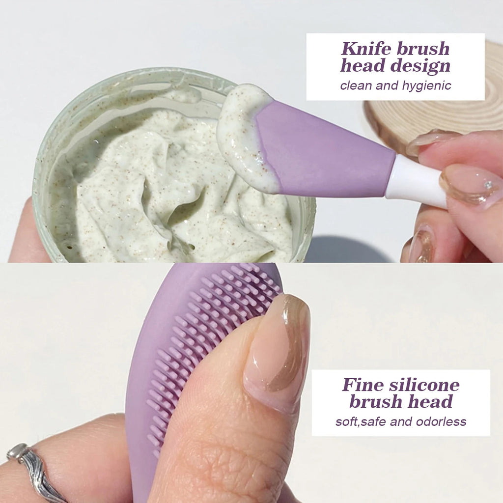 Cosmé Zen – Brosse Nettoyante Silicone & Applicateur Masque 2-en-1 | Exfoliation Douce