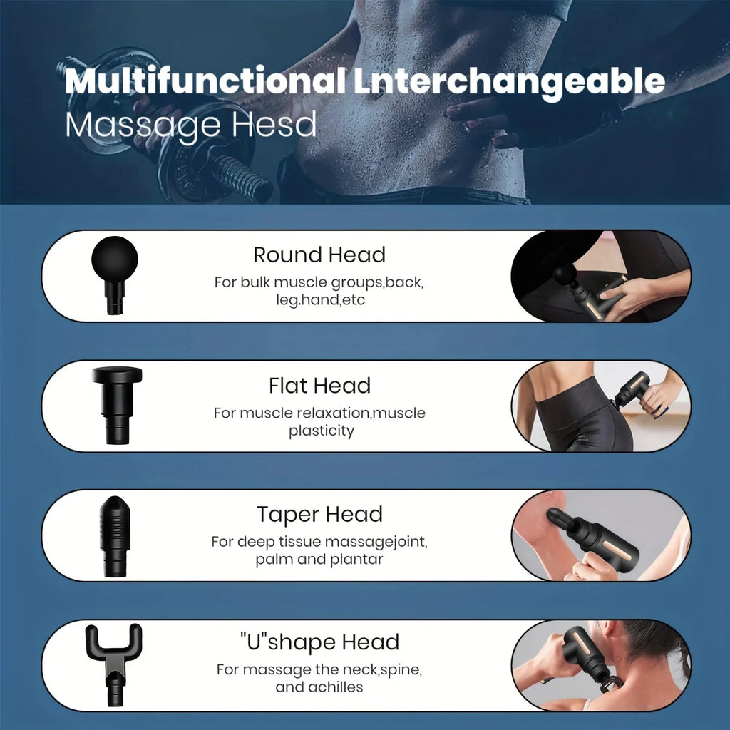 Cosmé Zen – Pistolet Massage Musculaire Professionnel | 99 Vitesses, Recharge USB-C